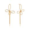 Yori Minimalist Simple Line Butterfly Tassel Earrings Waterproof Metal 18K Gold Plated Simple Daily High Quality Jewelry Gift