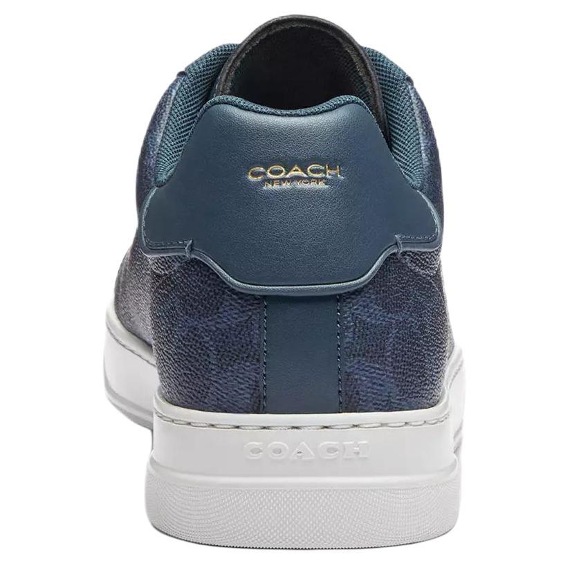 Coach Highline Synthetic Leather Round Toe Lace-Up Low-Top Sneakers Men Sneakers Blue CY309-XXQ