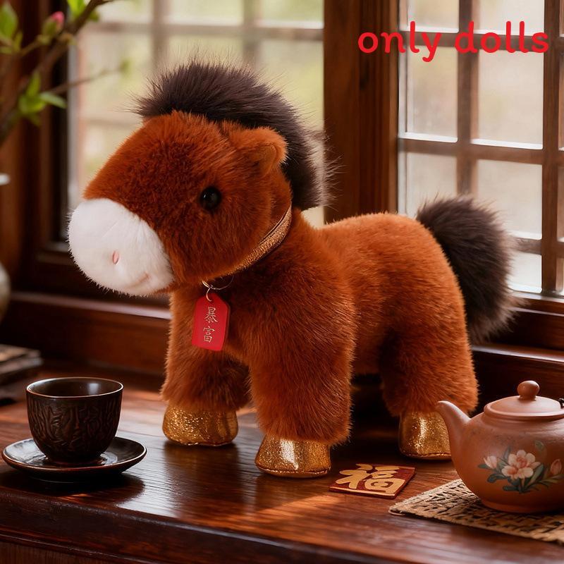 Chinesisches Sternzeichen Pferd Plüschtier mit PP-Baumwollfüllung für Neujahrsdekorationen und Geschenke