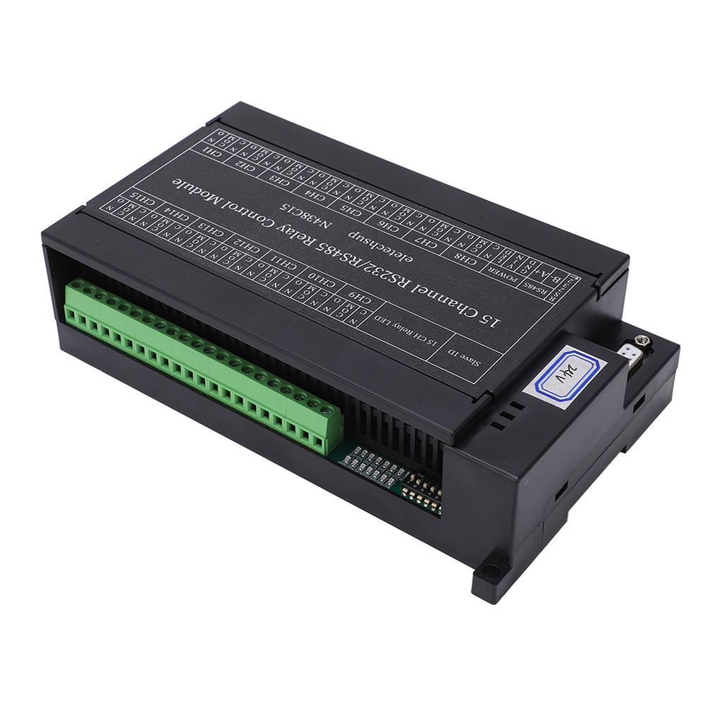Relais-Steuermodul 15 Kanäle RS485 RS232 SPS DO PC UART Serielle Schalterplatine DC24V