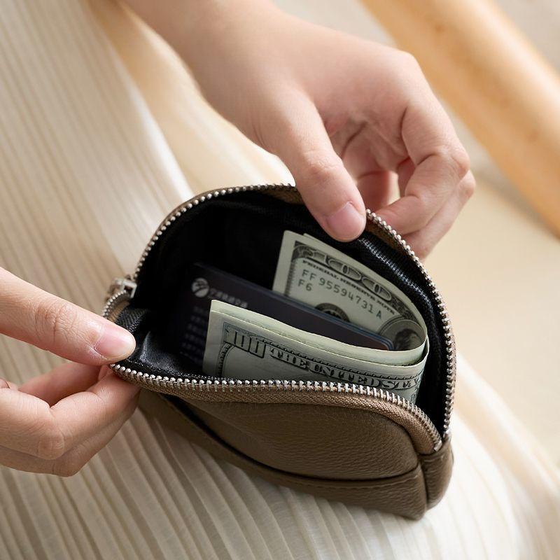 Mini-Münzbörse für Damen PU-Leder Reißverschluss-Geldbörse Kleine tragbare Münztasche Kartenhalter Kopfhörer-Aufbewahrungstasche Kompakter Schlüsselhalter