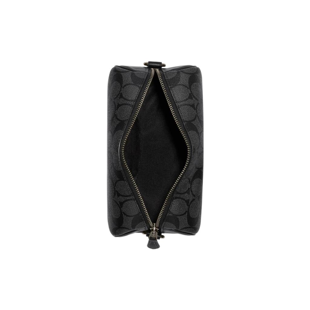 Coach Axel 21 Einfarbig Klassischer Buchstabenaufdruck Hardware-Schnalle Leinwand und Leder Schulter-Crossbody-Tasche Kleine Herren-Taschen Schwarz CJ674-QBO4G