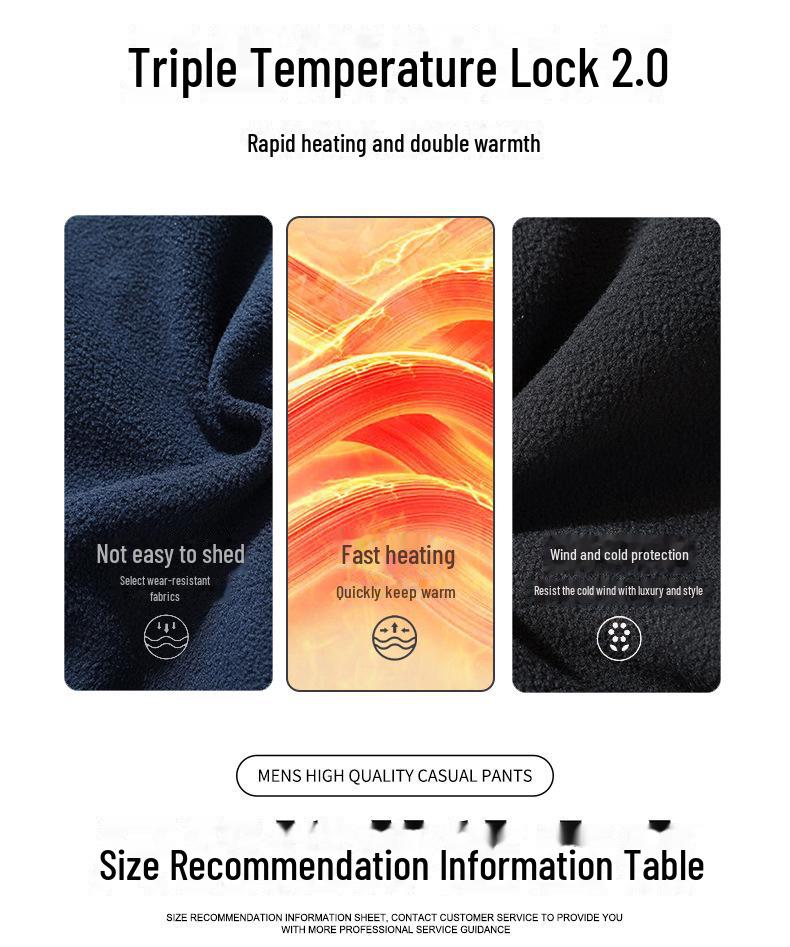 Men's Plus Size Polar Fleece Sweatpants: Winter Double-Sided Plush, Trendy Loose-Fit Casual Pants