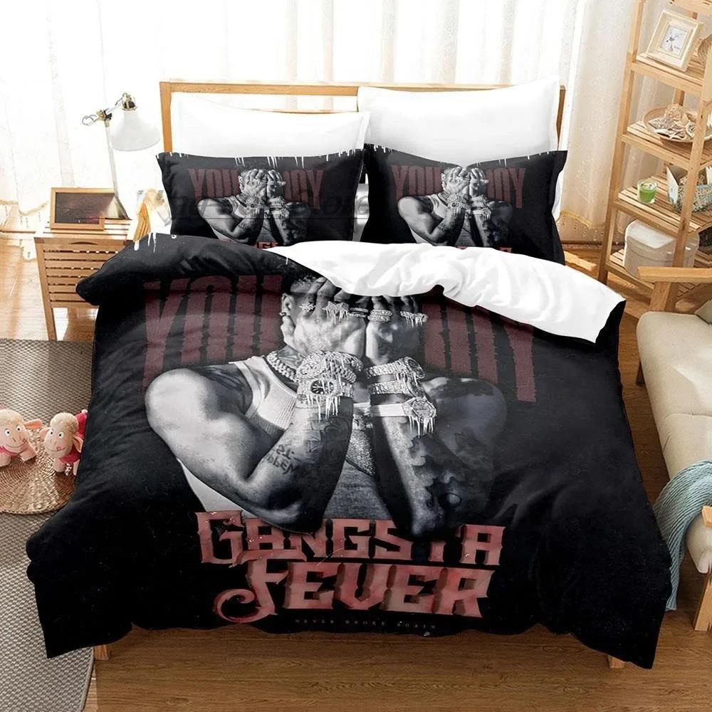 Rap YoungBoy Never Broke Again Bettwäsche-Set Einzelbett Twin Full Queen King Size Bett-Set Aldult Kind Schlafzimmer Bettbezug-Sets 3D-Druck