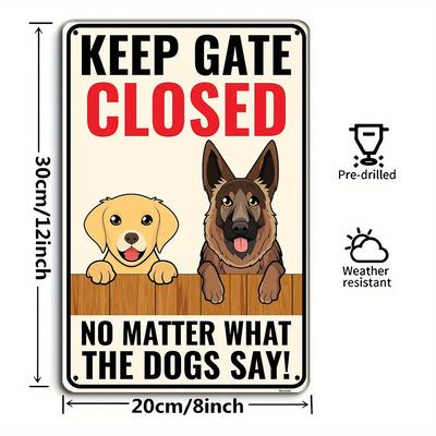 Mfoever Venicor Señal de Puerta Cerrada para Perros  X  Pulgadas  Perro en la Propiedad Señal para Exteriores  Bienvenido Señal de Puerta para Perros