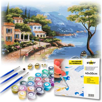 Paint by Numbers Picture with Frame Paints Brushes Coast Creative Set