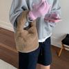 Plush Bag Women's Autumn and Winter Leisure Niche Plush Hand Bag Bucket Bag