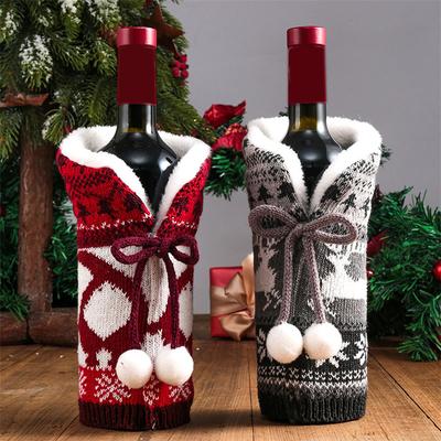 Weihnachten Fellknäuel Stricken Weinset Atmosphäre Dekorationsartikel