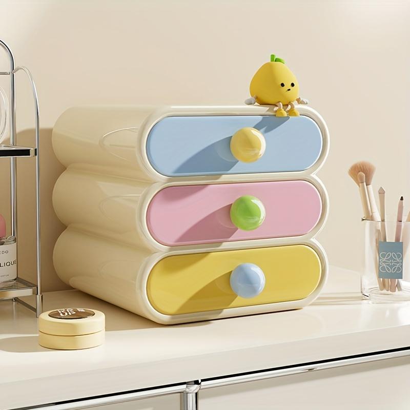Desktop Storage Box Organizer Drawer Stackable Large Capacity Sundry Container Jewelry Case Cosmetic Makeups Dressing Home Desktop Organization