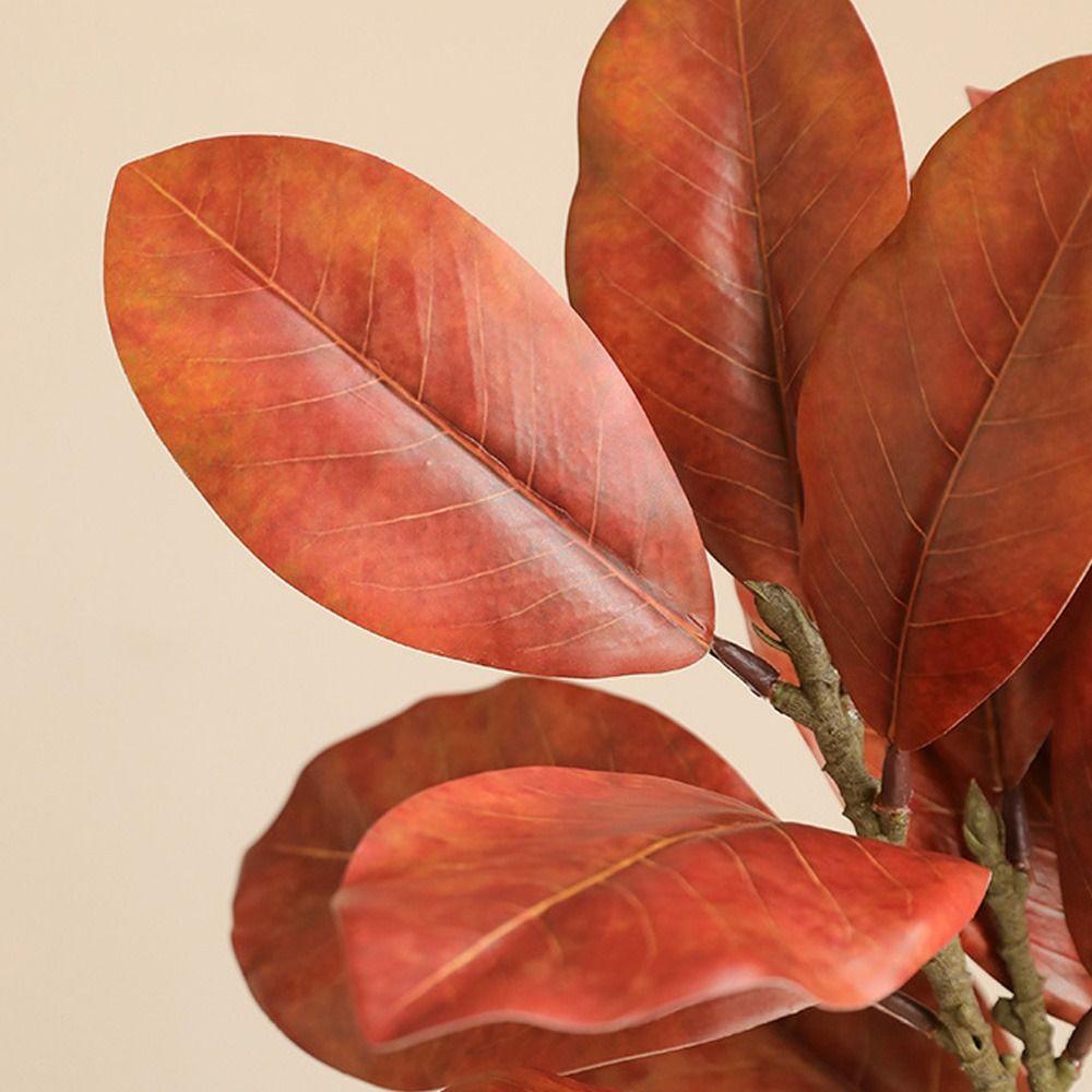 Real Touch Artificial Magnolia Leaf Branches Lifelike Simulated Green Plants  Outdoor Garden Decor