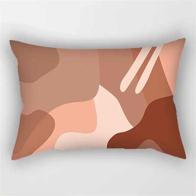 30x50cm 40x60cm 50x70cmGeometric Pillowcase Home Decor Cushion Cover Abstract Leaves Plant Patchwork Rainbow Polyester
