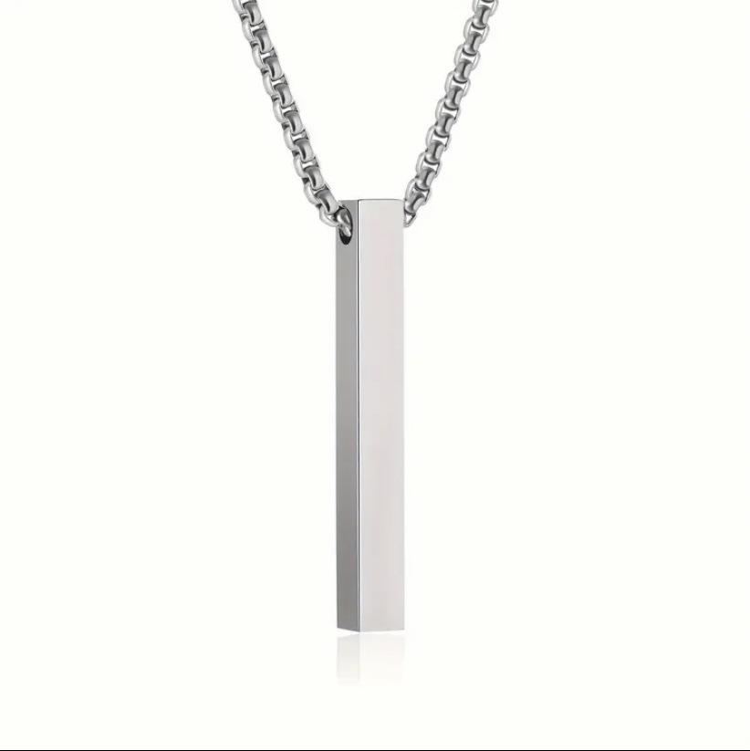 Rectangle Stainless Steel Pendant Necklace In Trendy Fashion Style