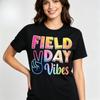 Pure Cotton Tee Bold Layer Font Tie Dye Rainbow Peace Gesture Graphic Field Sports Day Party Casual Streetwear Crew Neck Tshirt