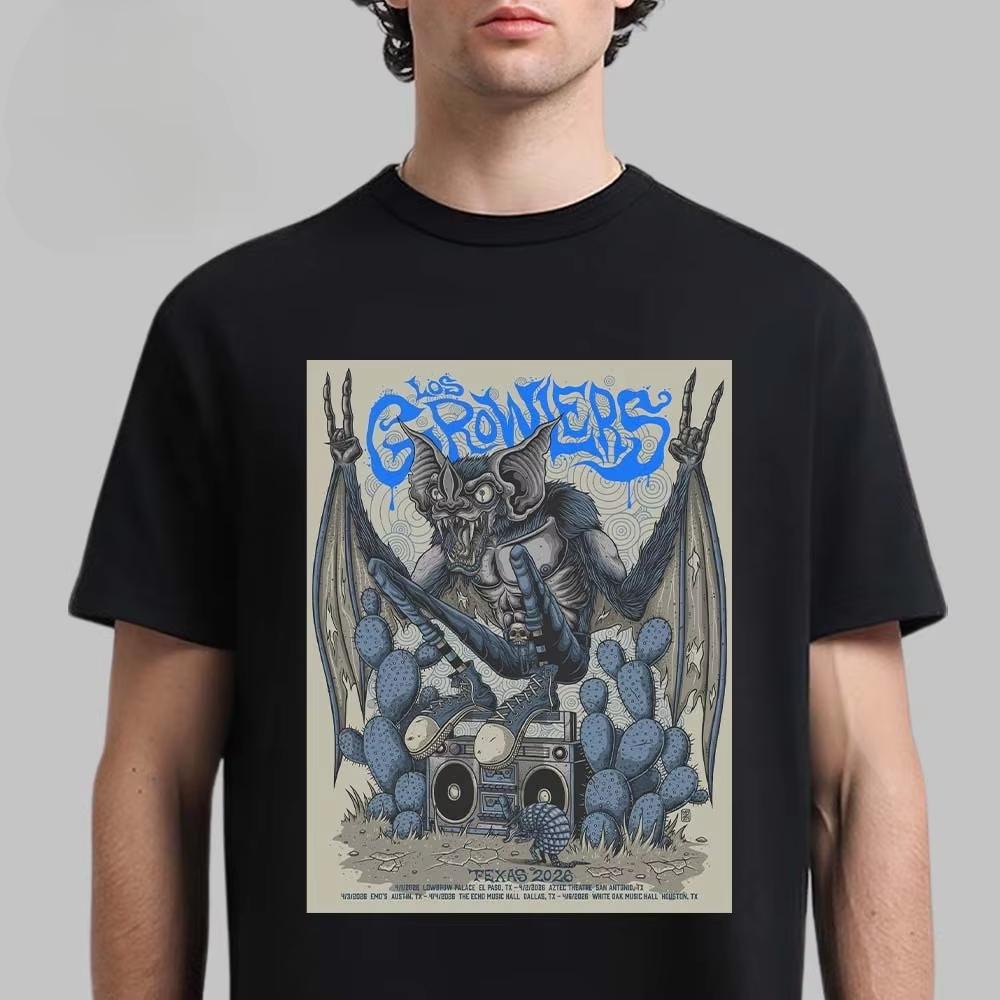 The Growlers Rainbow Skull Print Tee Palm Tree Sunset Psychedelic Rock Streetwear Casual Unisex With Tour Dates