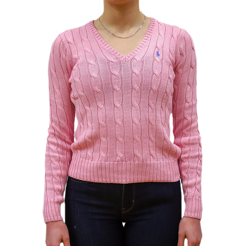 

Polo Ralph Lauren Свитер женский трикотажный хлопковый однотонный с V-образным вырезом и длинным рукавом 211971870-006 S