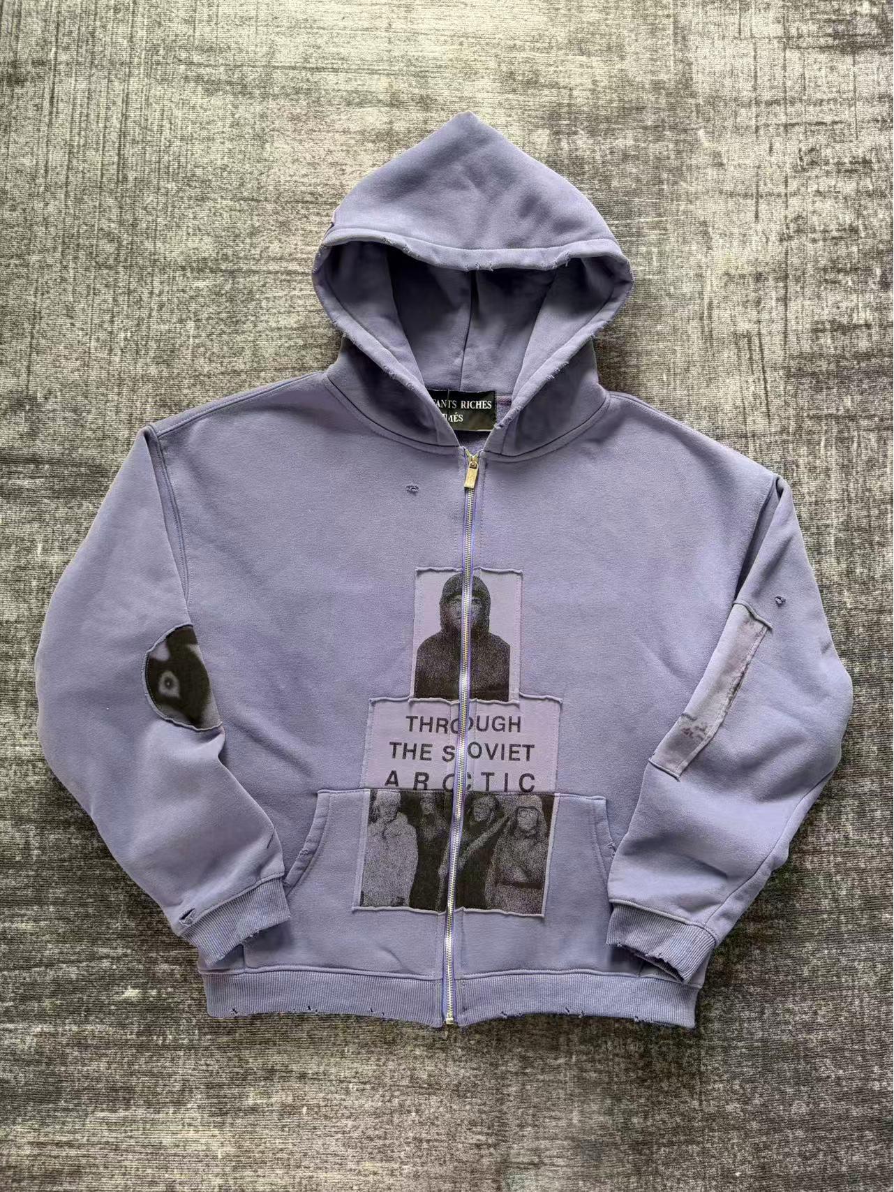 Melancholy Rich Polar Bear Batik Heavyweight Hooded Sweatshirt (1020g) Extra Large