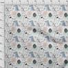 oneOone Cotton Flex Amethyst Fabric Kids Cutie Animal Sewing Material Print Fabric by The Yard 40 Inch