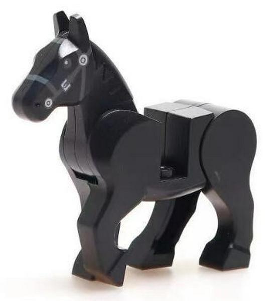 Military Mini Figure Accessories: Tricolor Saddle and War Horse Building Blocks