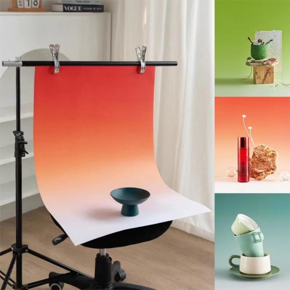Double Sided Photography Backdrops Gradient Color Photo Wallpaper Props for Photo Studio