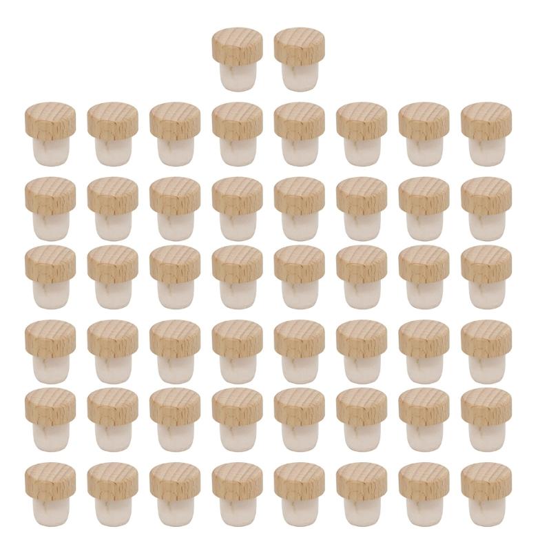 

50 Pieces Wood Wine Corks Wine Stopper T Shaped Stoppers Wine Bottle Stopper Wood Material Perfect Gift for Wine Lovers