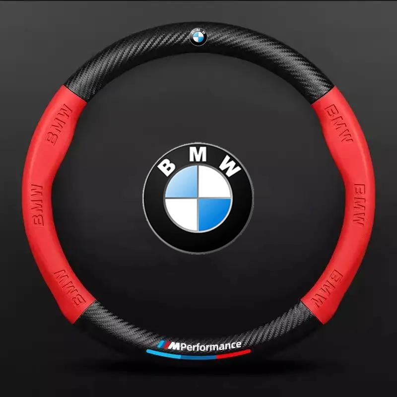 BBKC8 For Bmw E46 E90 E60 F10 F30 E39 E36 F20 E87 F20 F40 E88 M Performance M2 M3 M4 M5 M6 3D Embossing Car Logo Steering Wheel Cover