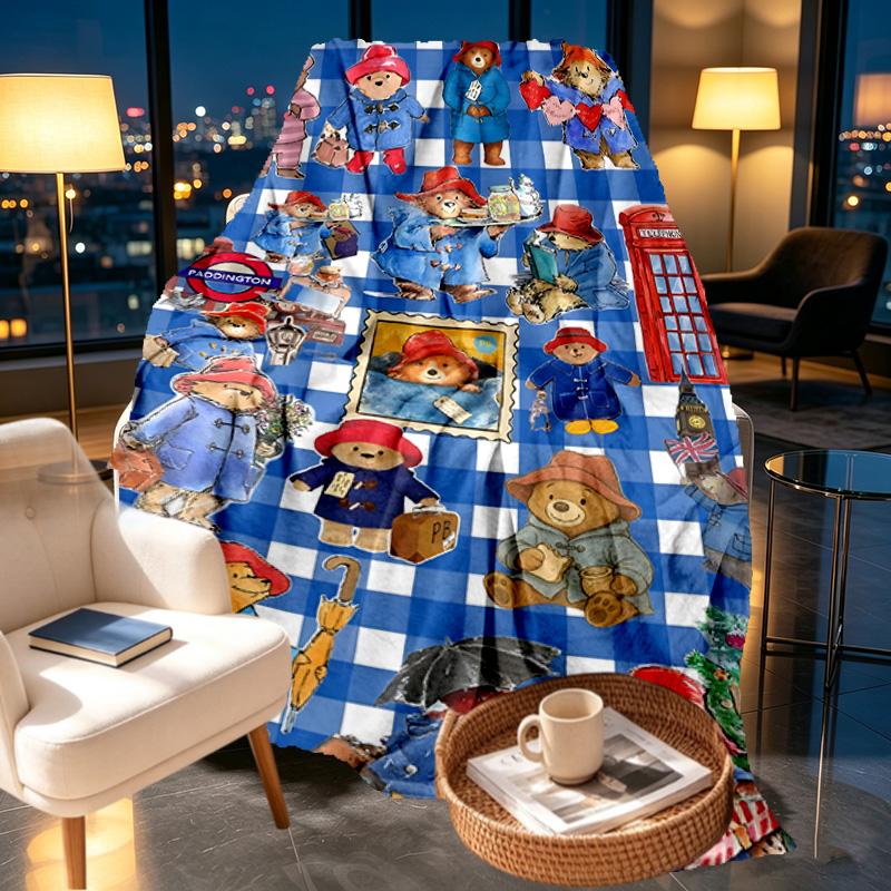 Paddington Bear Print Blanket - Soft & Comfortable, for Bedroom, Travel, Sofa, Home Decoration - Birthday Christmas Gift for Friend