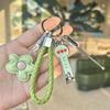 Dopamine Colorful Flower Keychain Set: Girlish Heart Charm, Nail Clipper, Ear Pick Accessories