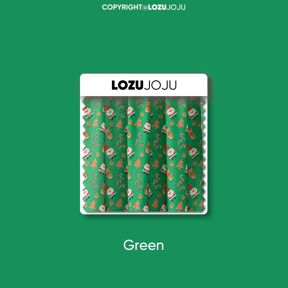 

1PC LOZUJOJU Christmas Style Semi Blackout Curtains Santa Claus and Elk Pattern Green Curtains for Living Room Bedroom Balcony Window Home Decor W100cm x L130cm зелений