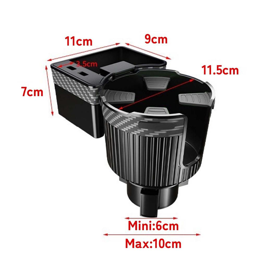 Car Drink Holder, 2 in 1 Smartphone Charging, Includes 2 USB Ports, Smartphone Holder,