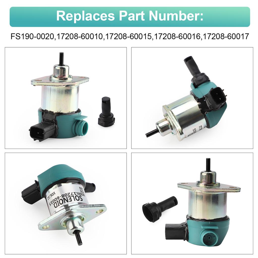 17208-60015 17208-60016 17208-60017 17208-60010 12V Stop Solenoid For Kubota D1005 D1105, D905 Fuel shutdown Shut Off solenoid