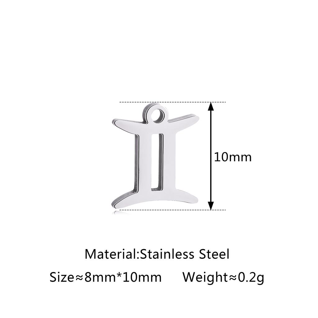 5Pcs/Lot Stainless Steel 12 Zodiac Sign Charms Mini Constellation Pendants DIY Handmade Craft Necklace Bracelet Jewelry Making