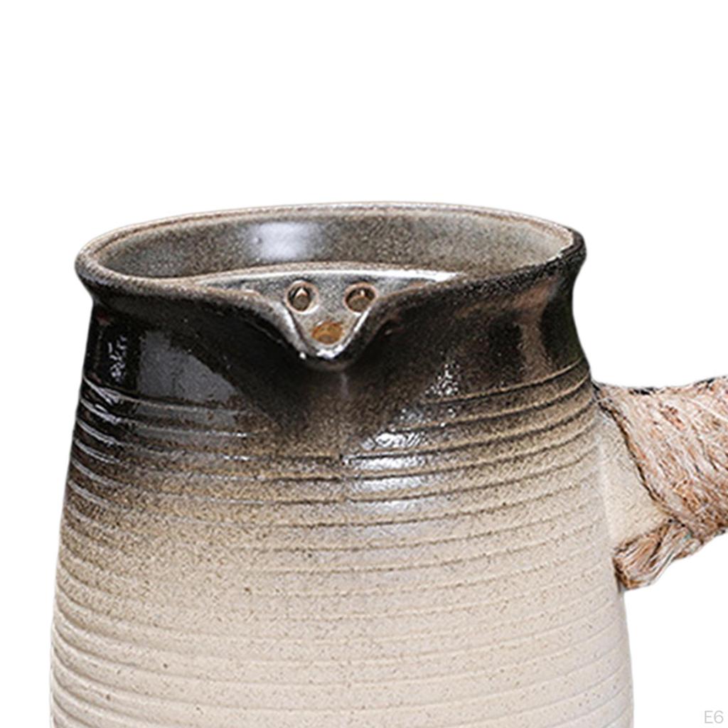 Teapot Porcelain Single with Side Handle Tea Pot for Kitchen Picnic Camping Hotel