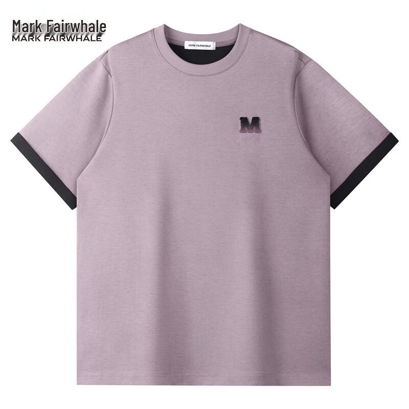 Mark Fairwhale Men's Flocking Embroidery Round Neck T-Shirt