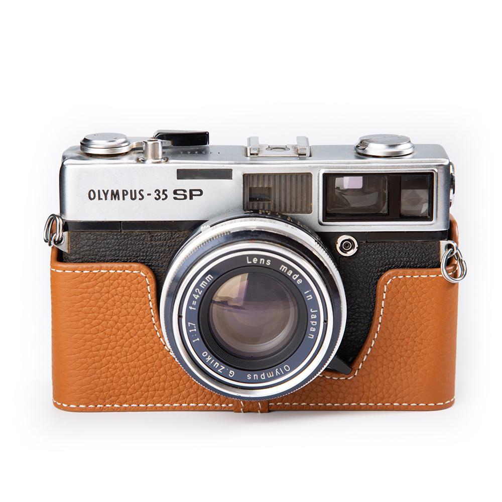 Leather Camera Half Case 35 SP Bag Leather Camera Bag For Olympus 35 SP Case Genuine Protective Case Photography Accessories