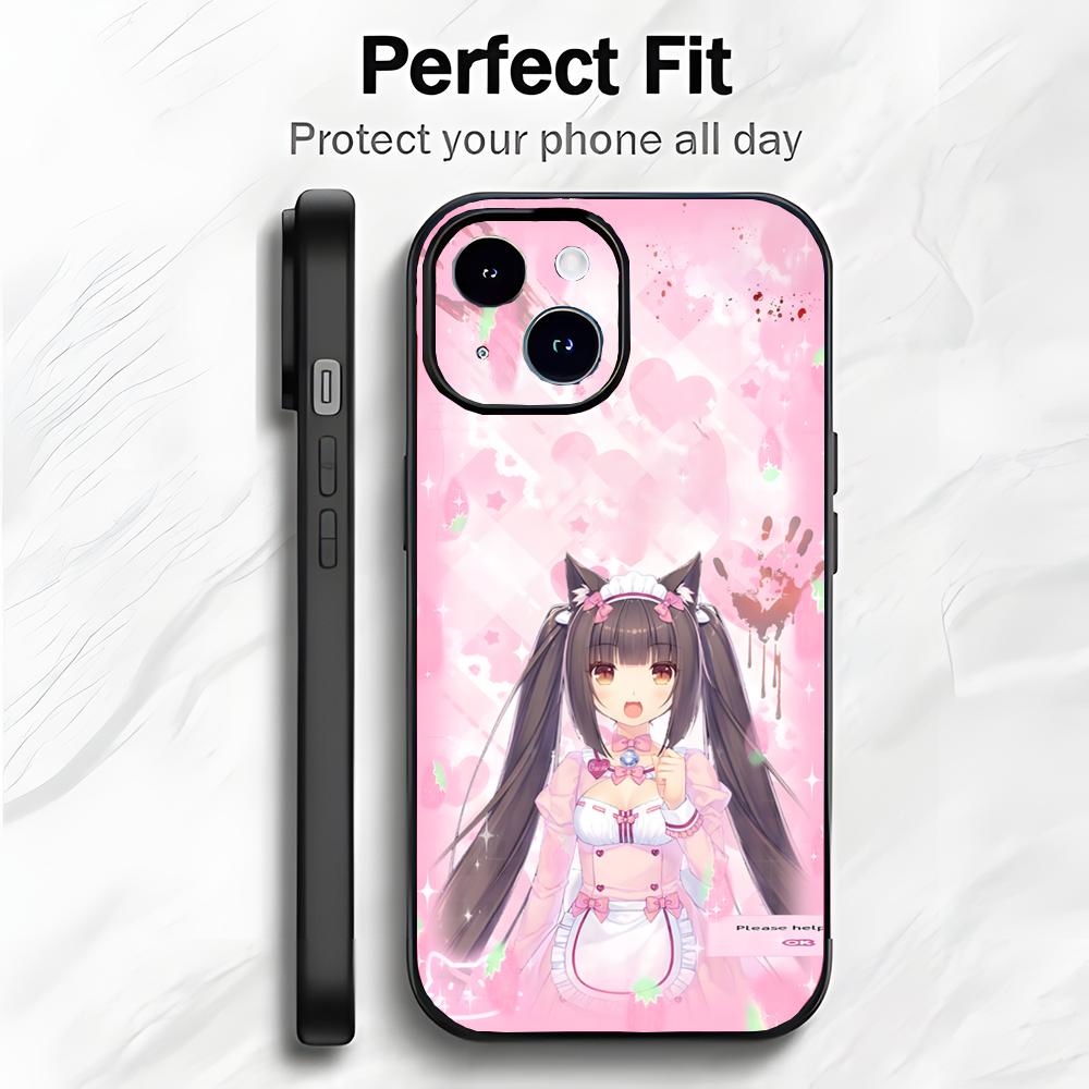 Custodia per Telefono Kawaii Giapponese Anime N-Nekopara Custodia per Telefono Confezione Morbida Leggera Per iPhone17 16 15 14 13ProMax
