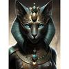Stampe Poster Antiche Egizie di Bastet per Soggiorno Decorazioni per la Casa Mitologia Egizia Bastet Dea Gatto Pittura su Tela Arte da Parete