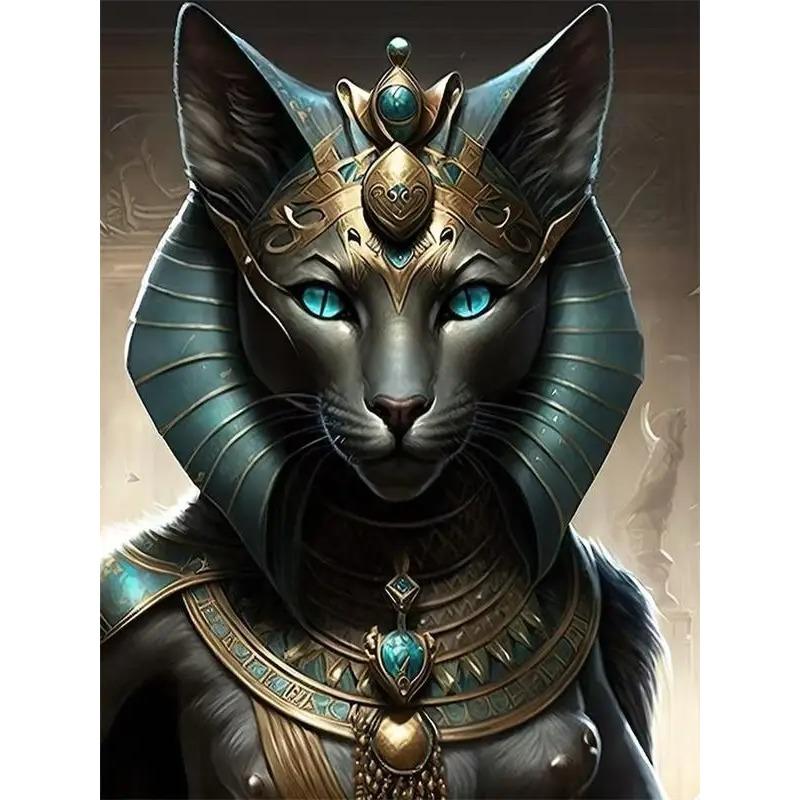 Stampe Poster Antiche Egizie di Bastet per Soggiorno Decorazioni per la Casa Mitologia Egizia Bastet Dea Gatto Pittura su Tela Arte da Parete