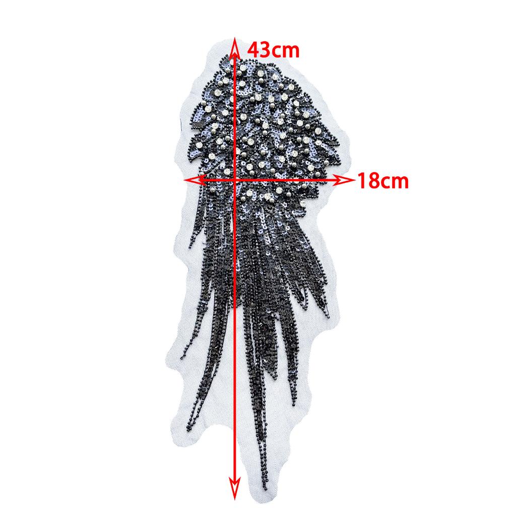 Veil Wedding Dress Corsage Dress Collar Lace Accessories Heavy Industry Sequins Handmade Xiaomi Beads Diamond Wings Feather Decal