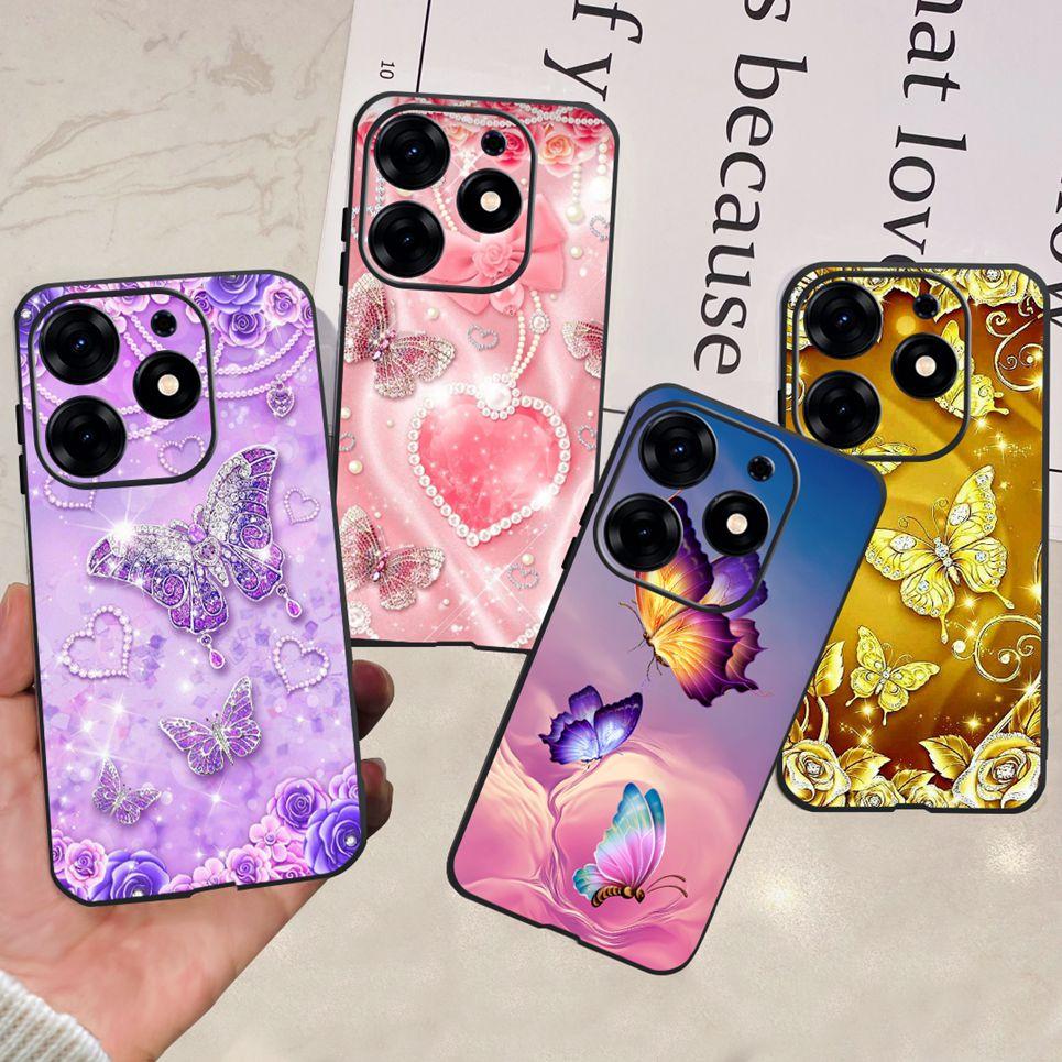 Für Tecno Spark 10 / 10 Pro / 10c Hülle Rückseite Totenkopf Drache Cooler Stil Cartoon Hüllen Weicher Schwarzer Silikon Stoßfänger Für spark10