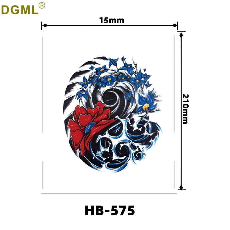 Kirin Lion Fox Totem Flower Tattoo Sticker – Waterproof & Customizable Realistic Design