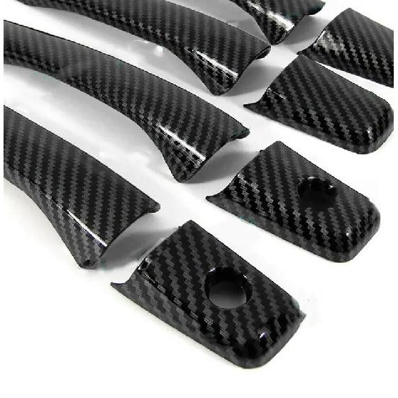 For Mitsubishi Lancer EVO 2002 2003 2004 2005 2006 2007 Car Carbon Fiber Style Exterior Door Handle Moulding Cover Trim Decor