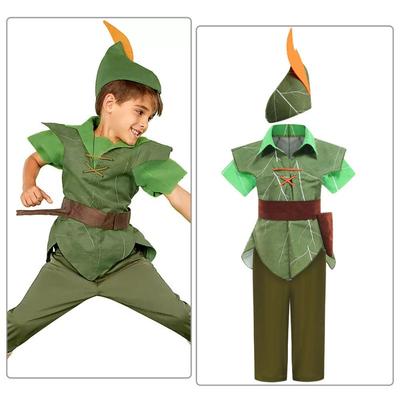 Green Elf Peter Pan Costume, Christmas Children's Party Boy Costume