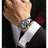 JINSHIDUN-New Business and Leisure Men's Watch Automatic Mechanical Watch Hollow Leather High-end Watch
