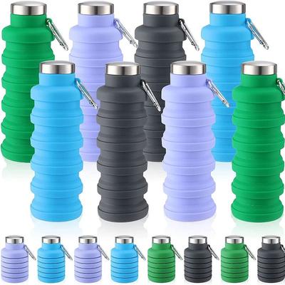 Garrafa de água dobrável de silicone, copo ajustável criativo para equitação, portátil, para esportes ao ar livre, impressão de garrafa de água