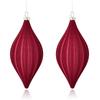Velvet Flocked Plastic Cone Ornaments - Christmas Tree Decorations For Store Displays