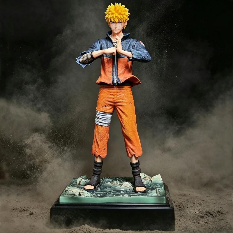 High Quality Naruto Battle Damaged Uzumaki Naruto Anime Figure Double Headed Statue Desktop Ornament Collectible Model Toy Gifts