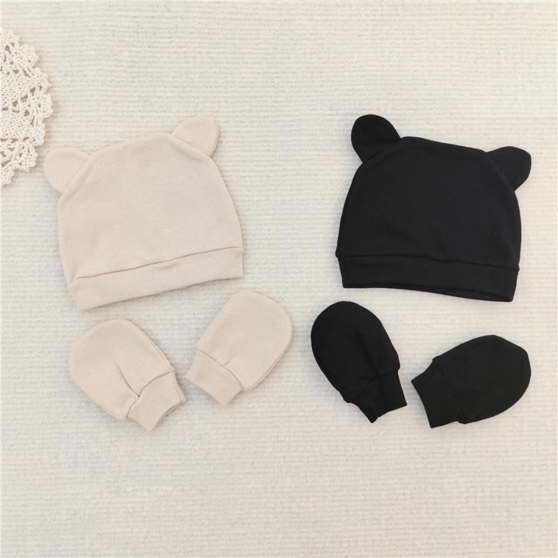 INS styl Dětská čepice a rukavičky proti poškrábání (0-6 měsíců)