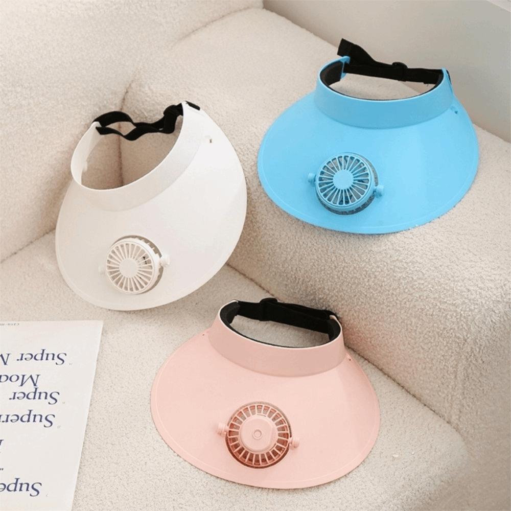 Built-in Fan Empty Top Cap Three Temp Settings Sun Hats Fashion Cooling Fan Hat  Women's Wear