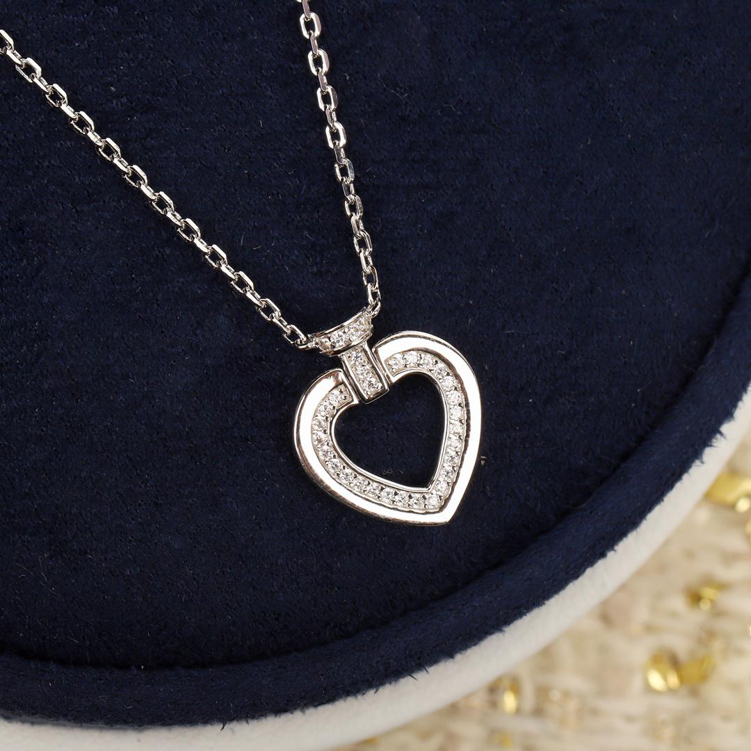 

Бриллиантовое ожерелье в форме сердца из стерлингового серебра 925 пробы с толстым золотым покрытием для наряда богини в двух цветах 2024 НОВИНКА серебряный