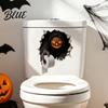 Waterproof PVC Restroom Sticker Halloween Crack Toilet Ghost Murals Spooky Tank Lid Horror 3D Broken Wall Zombie Realistic Art